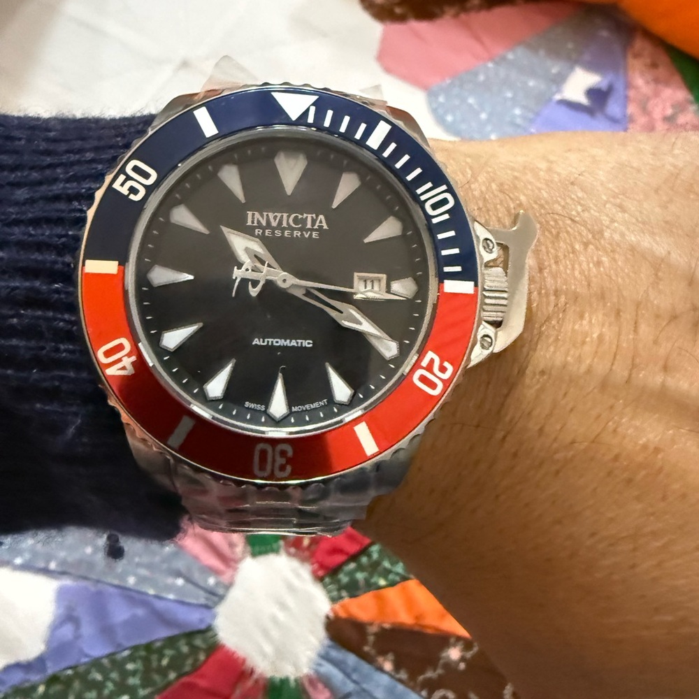 Invicta Reserve Red and Blue Bezel Watch